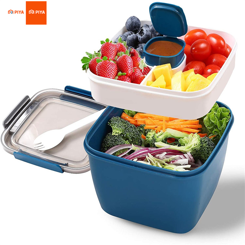 Salad Container Jar - Wadah Makan Siang Salad Portabel Mangkuk