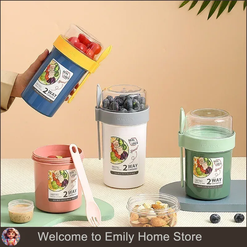 Salad Container Jar - Kotak Makan Siang Bento Salad Oatmeal