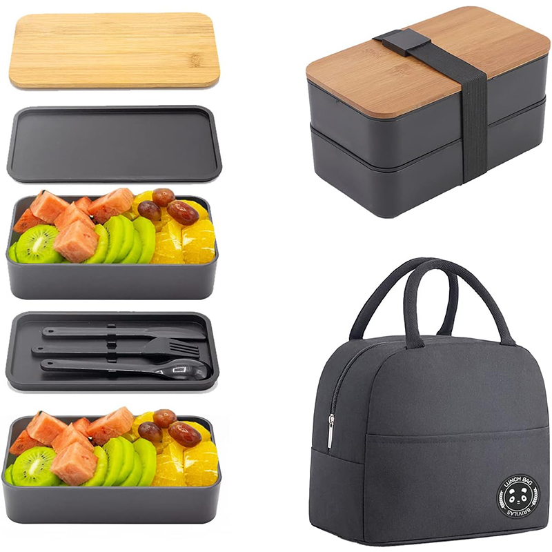 Meal Prep Japanese - Kotak Bento Jepang dengan Tutup Bambu,