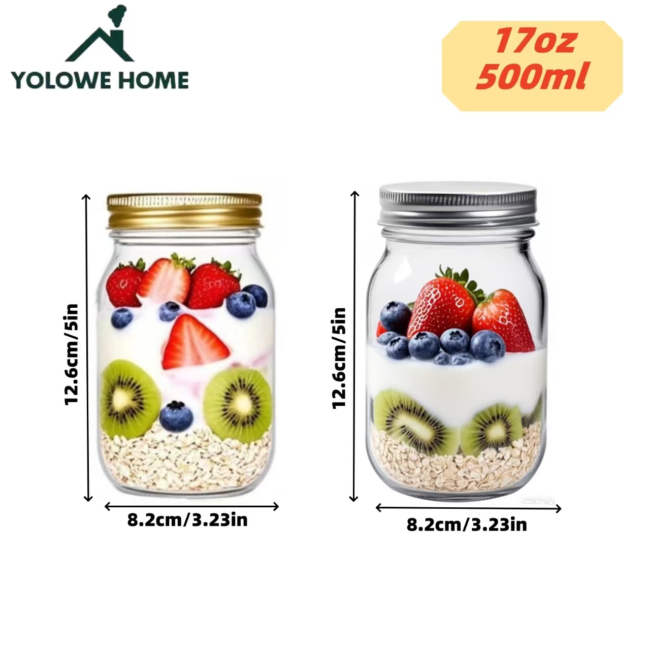 6 Buah, 12 Buah, 500Ml/16Oz, S - Salad Container Jar ulasan dan harga