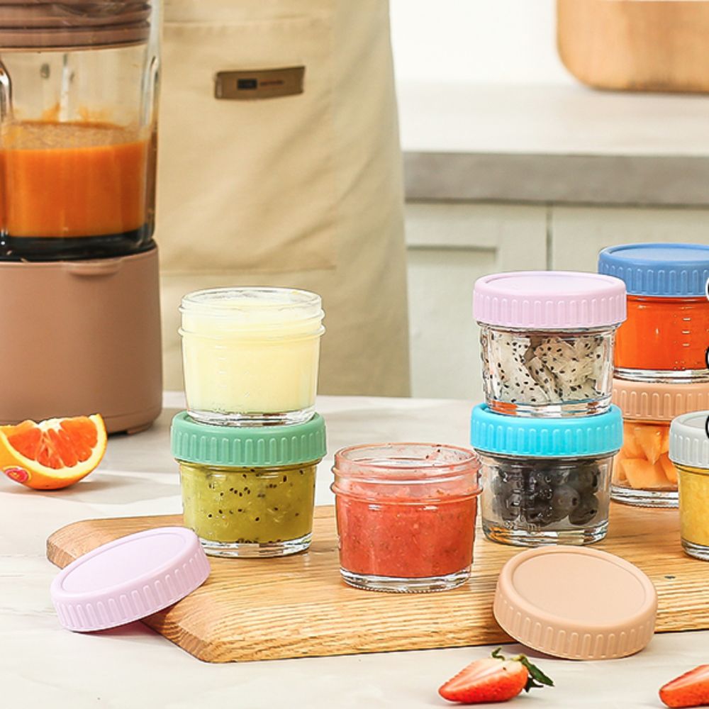 6 Buah Stoples Kaca Mason Jar  - Salad Container Jar ulasan dan harga