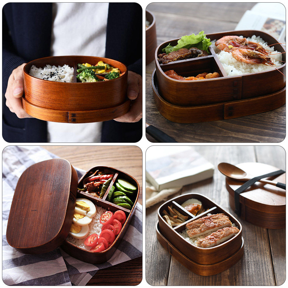 1Pcs Kotak Makan Kayu Gaya Jep - Meal Prep Japanese ulasan dan harga