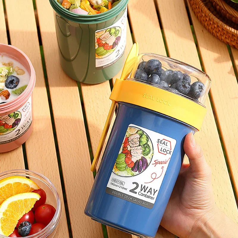 Kotak Makan Siang Bento Salad  - Salad Container Jar ulasan dan harga