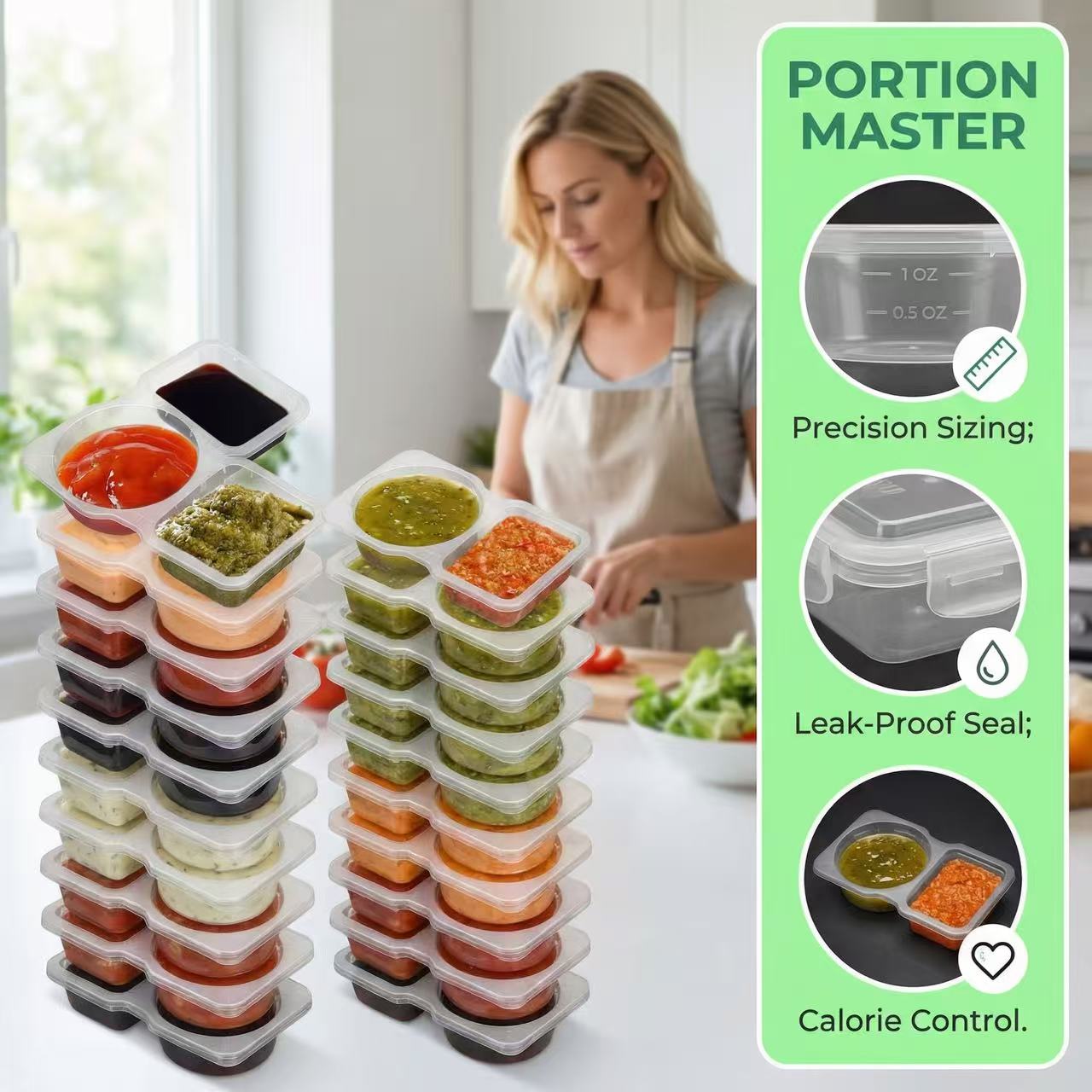 Wadah Saus Dua Kompartemen den - Sauce Dipping Cup ulasan dan harga