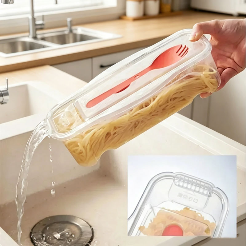 1300ML Kotak Masak Mie Microwa - Salad Container Jar ulasan dan harga