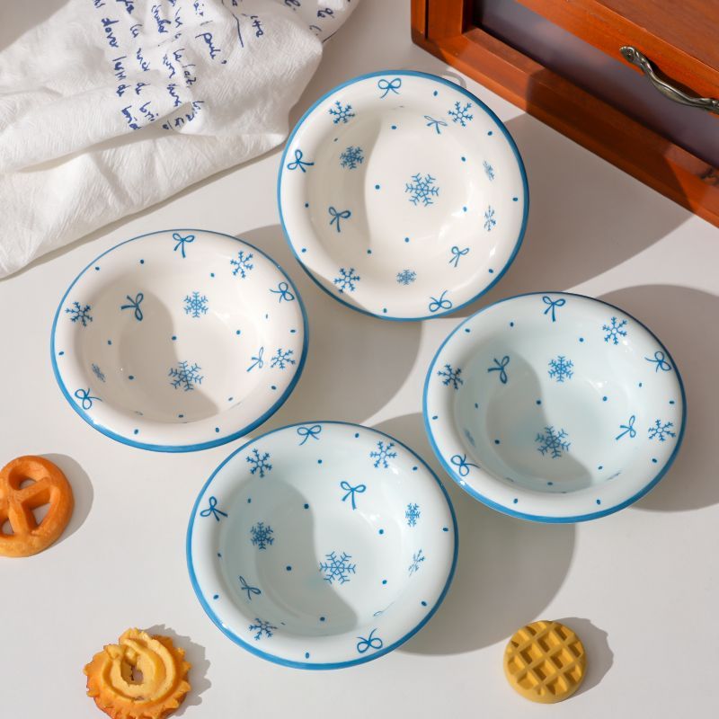 4Pcs Piring Saus Keramik Motif - Sauce Dipping Cup ulasan dan harga