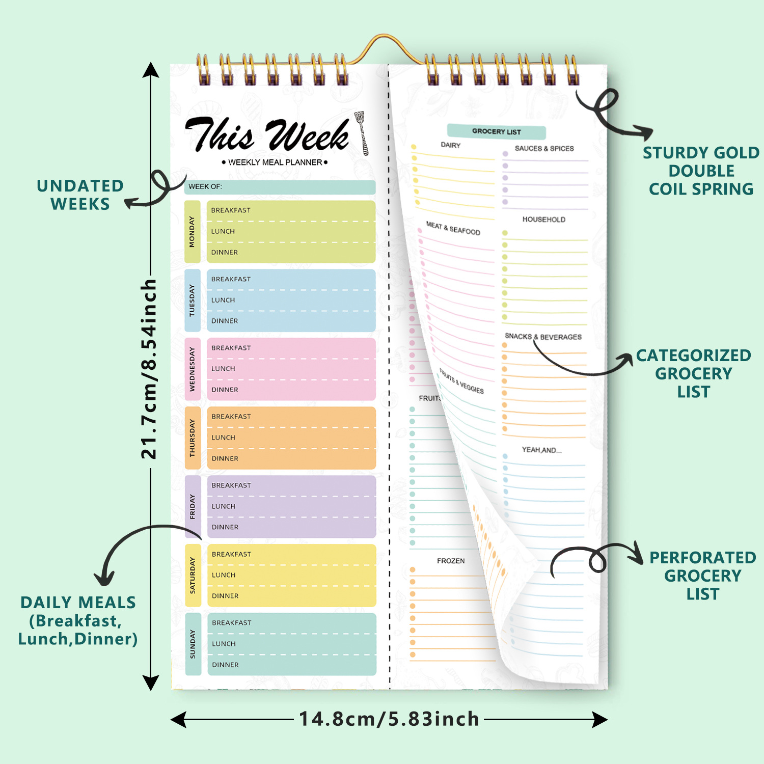 Buku Catatan Spiral A5 Model T - Meal Plan Notepad ulasan dan harga