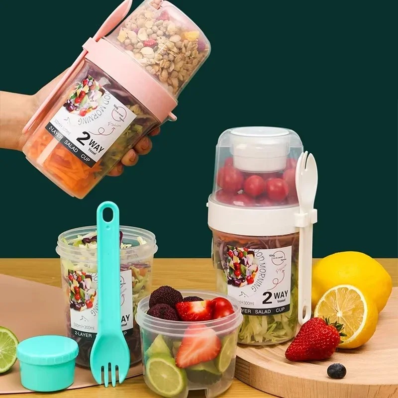 Cangkir Salad Portabel, Cangki - Salad Container Jar ulasan dan harga
