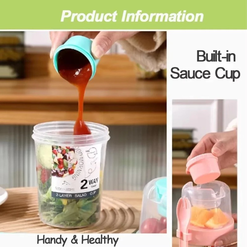 Cangkir Salad Portabel, Cangki - Salad Container Jar ulasan dan harga
