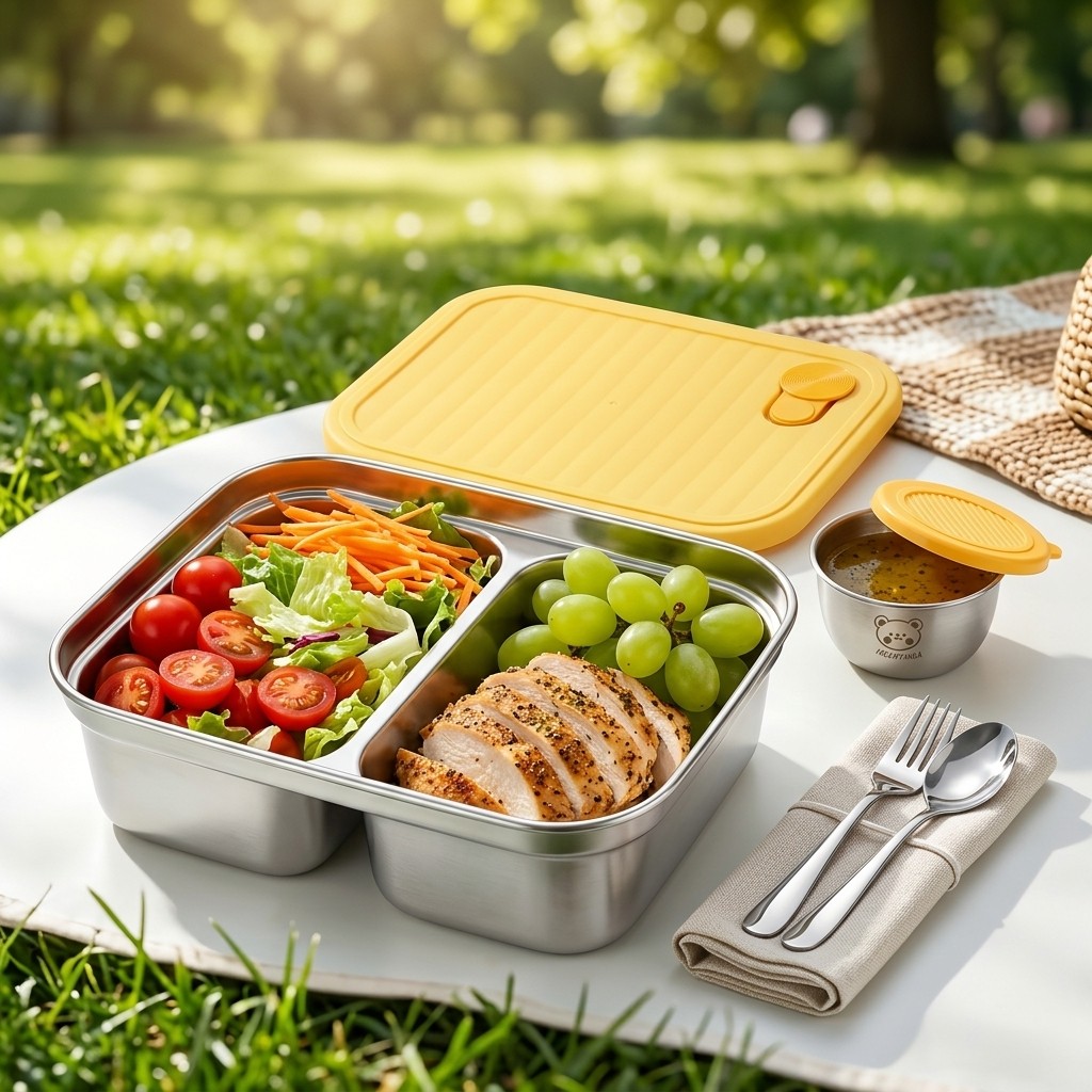 Wadah Makan Siang Stainless St - Salad Container Jar ulasan dan harga